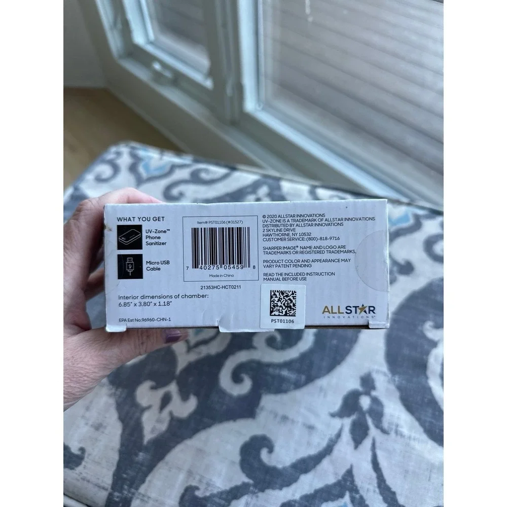 Sharper Image UV-ZONE Phone Sanitizer in box